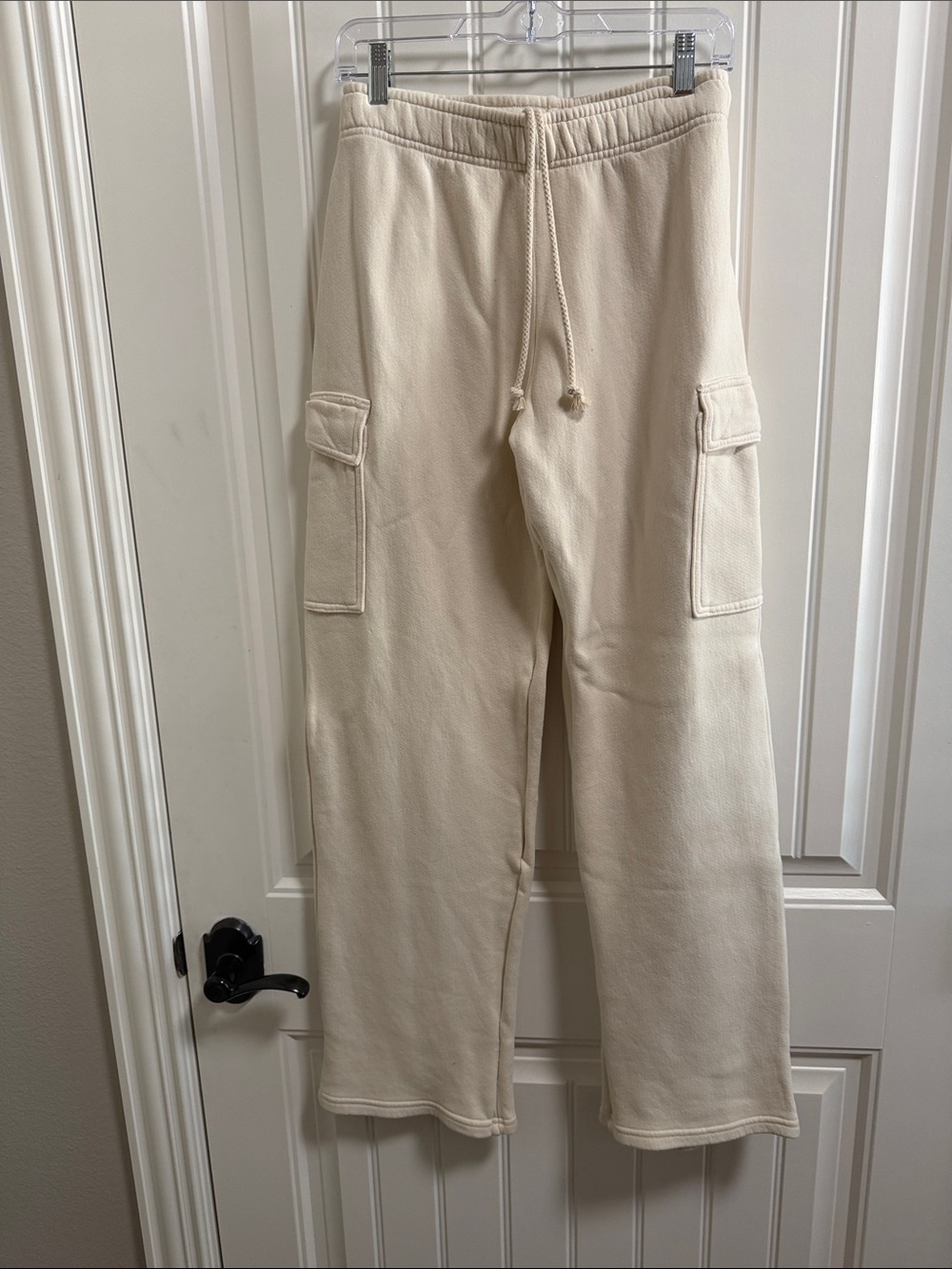 perfectwhitetee Men's Cream Cargo Sweatpants
